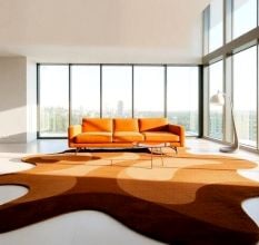 Handcrafted Abstract Brown Gradient Living Room Rug